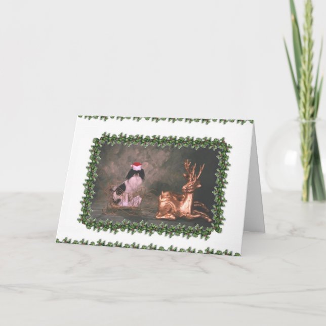 Cartão De Festividades Chin Christmas_sleigh (Frente)