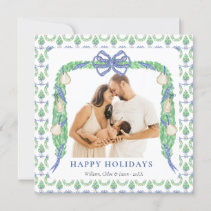 Cartão De Festividades Chinoiserie Azul Costeira do Grande Milênio - Uma