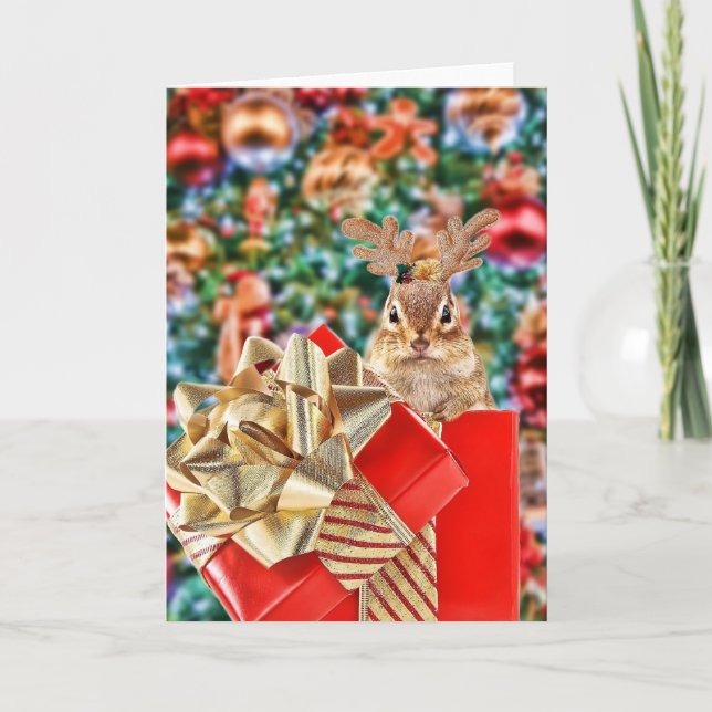 Cartão De Festividades Chipset de Natal bonito (Frente)