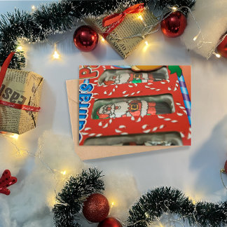 Cartão De Festividades Chocolate de Natal Candy Papai Noel