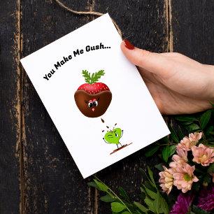 Cartão De Festividades Chocolate Kawaii Coberto De Morango E Doces