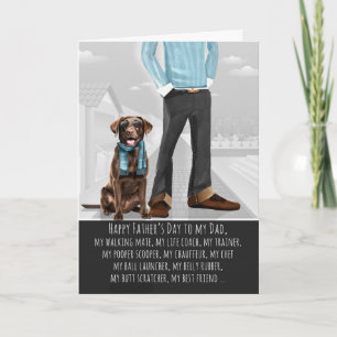 Cartão De Festividades Chocolate Labrador e Papai Dia dos Pais Divertido