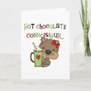 Cartão De Festividades Chocolate Quente Bear Garota Conoisseur
