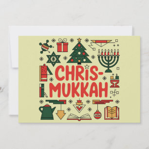 Cartão De Festividades Chrismukkah Hanukkah Natal Judaico Religioso 