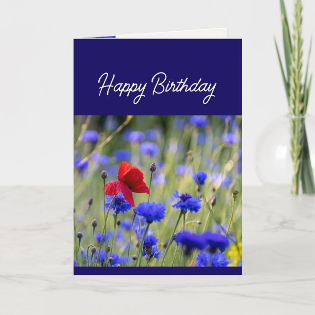 Cartão De Festividades Christian Birthday Wild Flower Garden Floral (Frente)