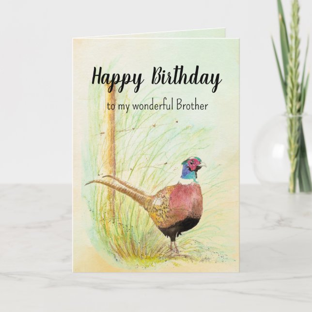 Cartão De Festividades Christian Brother Birthday Pheasant Gamebird (Frente)
