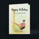 Cartão De Festividades Christian Brother Birthday Pheasant Gamebird<br><div class="desc">Oração Cristã para o Aniversário Amigo,  Irmão com uma bela e original Watercolor Pheasant Gamebird para aqueles que amam a vida selvagem,  a natureza e as aves</div>