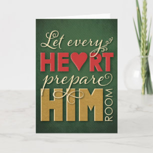 Cartão De Festividades Christian Christmas Card -Let every heart prepare