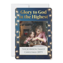 Christian Christmas Glory to God One Photo Gold