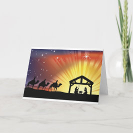 Cartão De Festividades Christian Christmas Nativity Scene