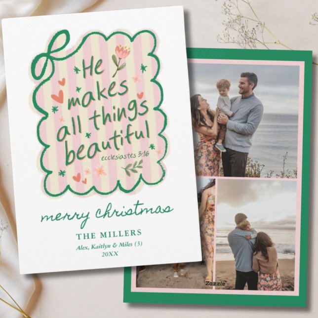 Cartão De Festividades Christian Coquette Jesus Bible Quote Family Photo  (Christian Coquette Jesus Bible Quote Family Photo Holiday Card
)