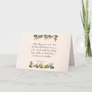 Cartão De Festividades Christian Quote Art - Deuteronomia 33:12