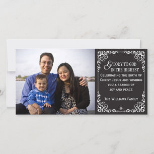 Cartão De Festividades Christian Vintage Chalkboard Christmas Photo Cards