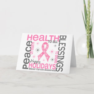 Cartão De Festividades Christmas 4 Breast Cancer Snowflakes
