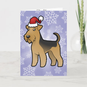 Cartão De Festividades Christmas Airedale Terrier / Welsh Terrier
