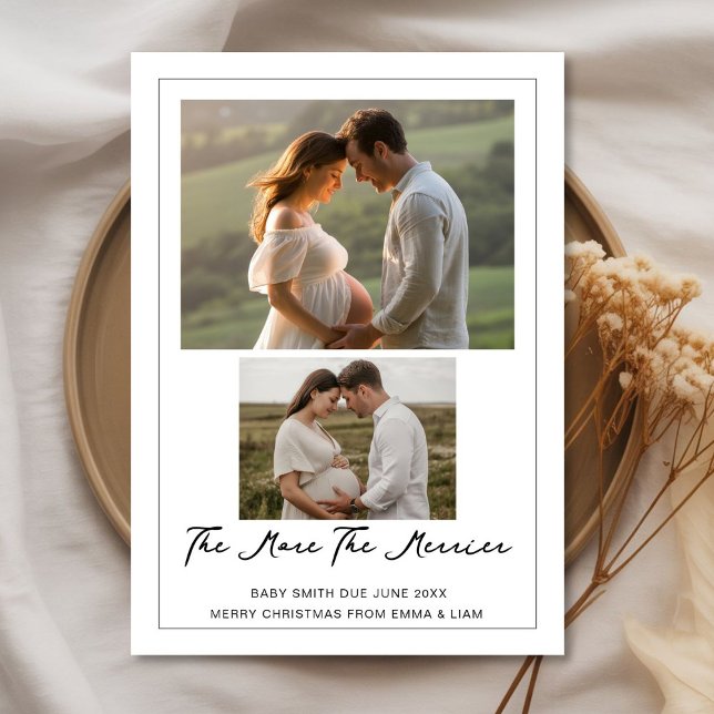 Cartão De Festividades Christmas Baby Reveal | The More the Merrier Card (Criador carregado)