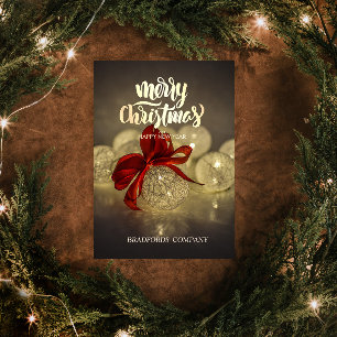 Cartão De Festividades Christmas Balls,Red Bow Christmas Company