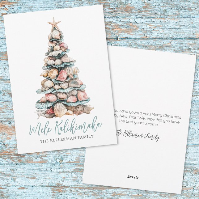 Cartão De Festividades Christmas Beach Mele Kalikimaka (Christmas Tree Beach Mele Kalikimaka Holiday Card)