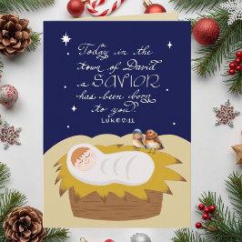 Cartão De Festividades Christmas Bible Verse Luke Modern Custom Folded 