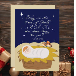 Cartão De Festividades Christmas Bible Verse Luke Modern Personalized 
