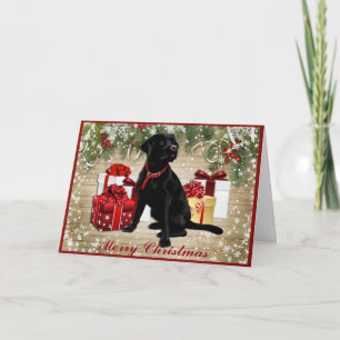 CARTÃO DE FESTIVIDADES CHRISTMAS BLACK LABRADOR