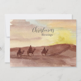 Cartão De Festividades Christmas Blessings Three Wise Men Camels Desert