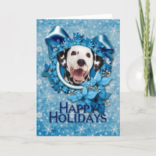 Cartão De Festividades Christmas - Blue Snowflake - Dalmatian