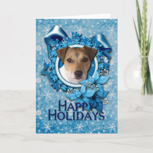 Cartão De Festividades Christmas - Blue Snowflake - Jack Russell
