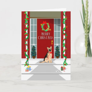 Cartão De Festividades Christmas Card - German Shepherd Christmas