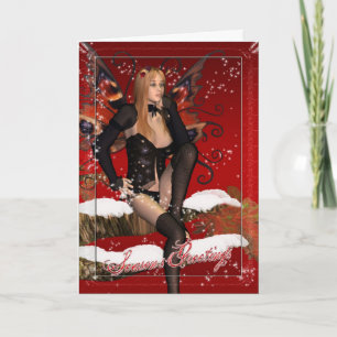 Cartão De Festividades Christmas Card With Fairy Snow Magical