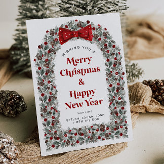 Cartão De Festividades Christmas Card Without Photo Holiday Card Red Bow