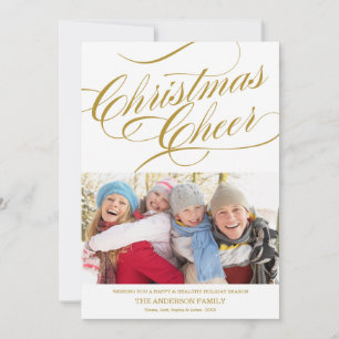 CARTÃO DE FESTIVIDADES CHRISTMAS CHEER HOLIDAY PHOTO CARD