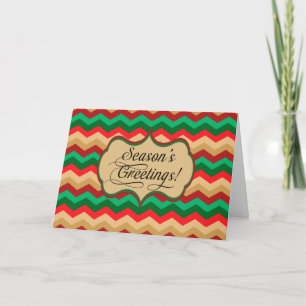 Cartão De Festividades Christmas Chevron Zigzag