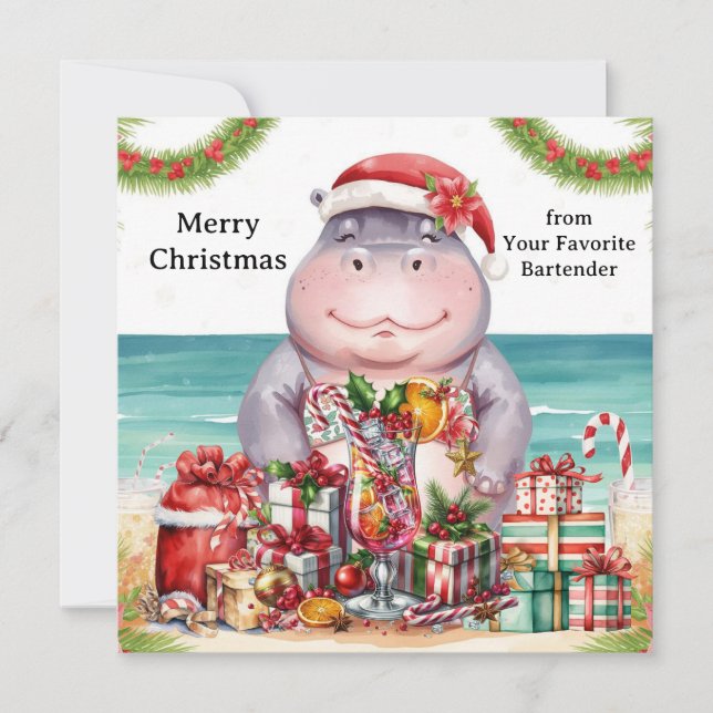 Cartão De Festividades Christmas Cocktail Party Greeting Card  (Frente)