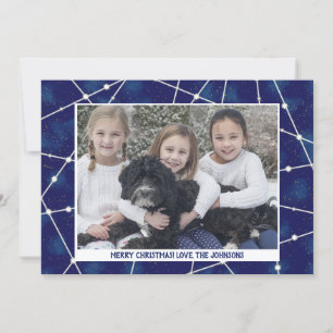 Cartão De Festividades Christmas Constellations Family Photo Winter Blue