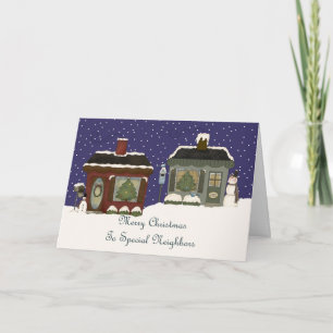 Cartão De Festividades Christmas Cottages For a Special Neighbors