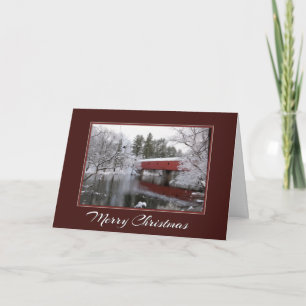 Cartão De Festividades Christmas Covered Bridge