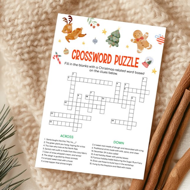 Cartão De Festividades Christmas Crossword Puzzle Game (Christmas Party Games )