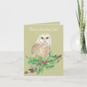 Cartão De Festividades Christmas Dad Barn Owl Greeting