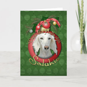 Cartão De Festividades Christmas - Deck the Halls - Salukis