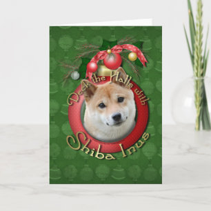 Cartão De Festividades Christmas - Deck the Halls - Shiba Inu