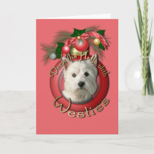 Cartão De Festividades Christmas - Deck the Halls - Westies