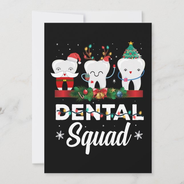 Cartão De Festividades Christmas Dental Squad Clothing Funny Xmas Dentist (Frente)