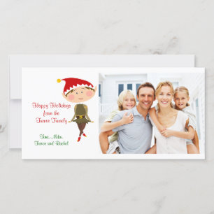 Cartão De Festividades Christmas Elf Family Photo Card