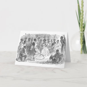 Cartão De Festividades Christmas Eve Festivities on a Louisiana Estate