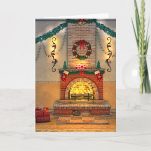 Cartão De Festividades Christmas Fireplace Card