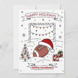 Cartão De Festividades Christmas football Ball Santa Hat Greeting Cards