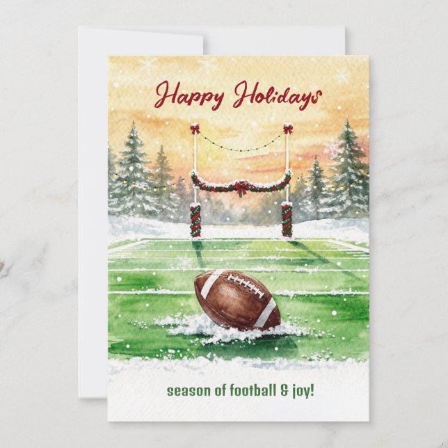Cartão De Festividades Christmas Football Holiday Greeting Cards (Frente)