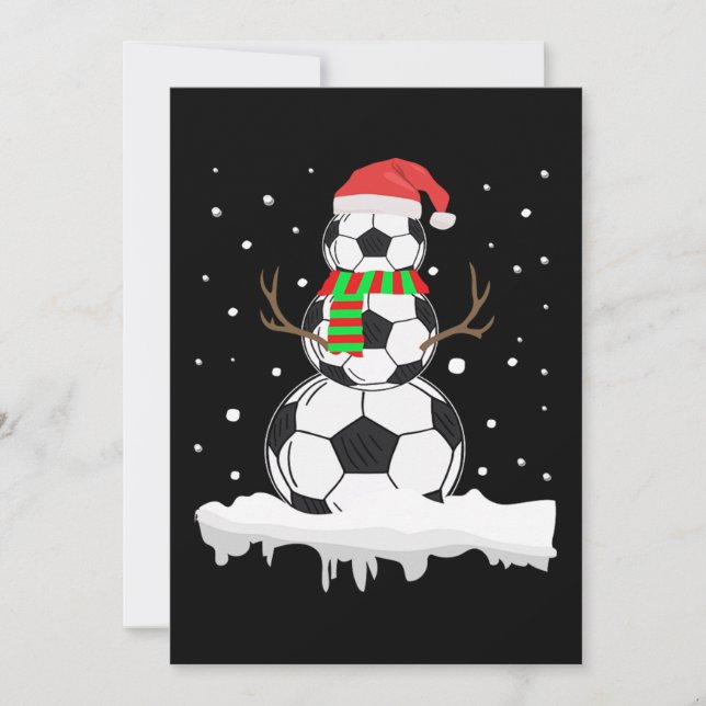 Cartão De Festividades Christmas Funny Soccer Ball Snowman Xmas Sport (Frente)