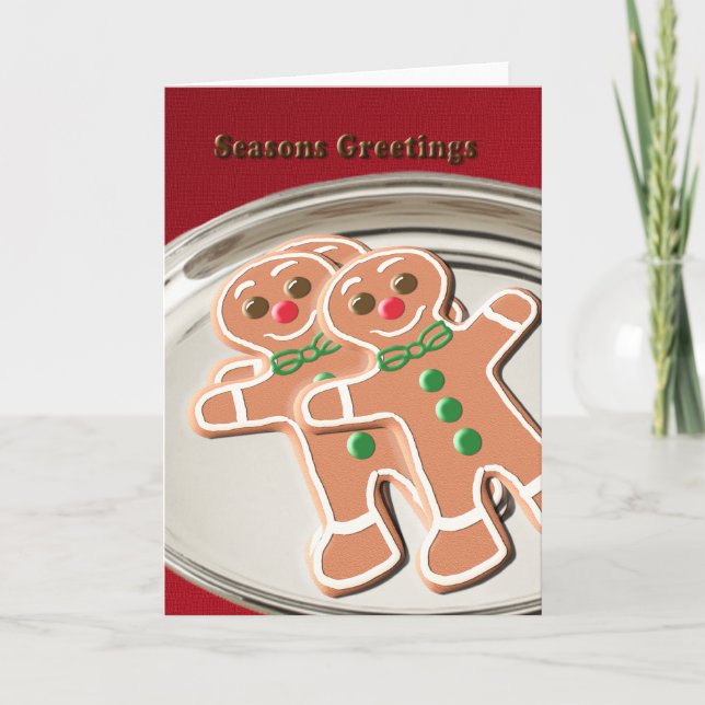 Cartão De Festividades Christmas Gingerbread Cookies Holiday Card (Frente)